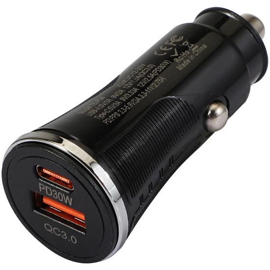 Kamardey 48W USB + Type-C Çıkışlı Araç Içi Çakmaklık Hızlı Şarj Başlığı