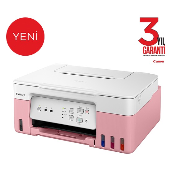 Canon G3430 Wi-Fi + Tarayıcı + Fotokopi Renkli Çok Fonksiyonlu Tanklı Pembe Mürekkep Püskürtmeli Yazıcı (Canon Eurasia Garantili)