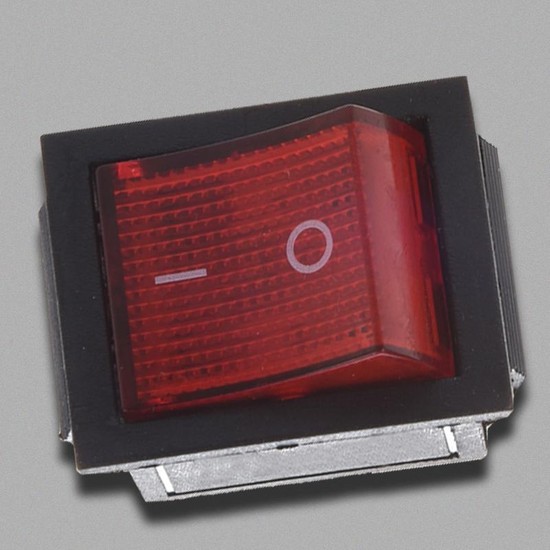 Interruttore A Bilanciere DPST 4 Pin Con LED Rosso - 16A/125V-250V, 3 Pezzi