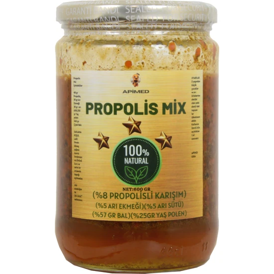 Apimed Propolismix (600GR) %100 Doğal Şifa Karışım +Bol Propolis+Bol Arı Ekmeği+Bol Yaş Polen+Bol Arı Sütü +Bal