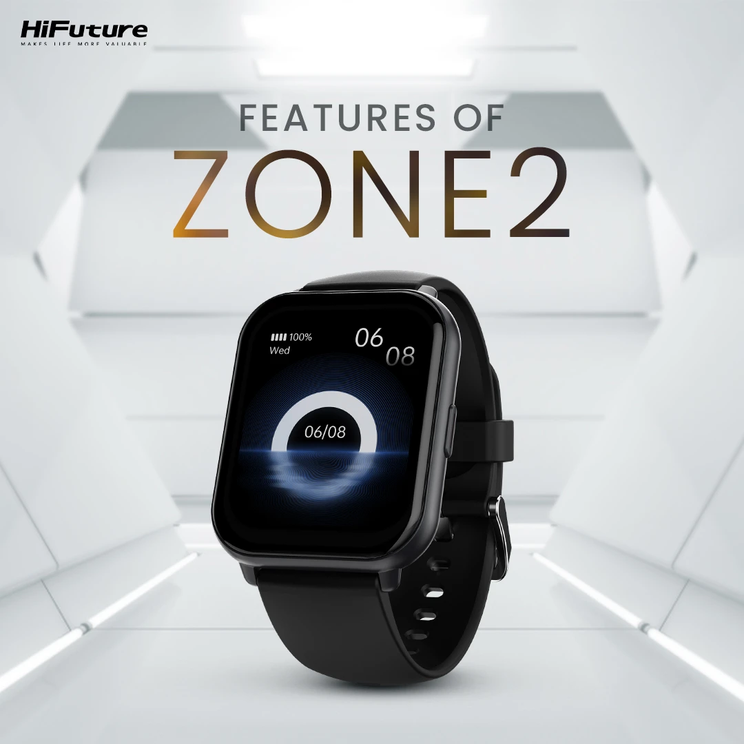 Resim HiFuture FutureFit Zone2 Bluetooth 5.2 IP68 Su Geçirmez 1.96 inç Arama Özellikli iOS&Android Uyumlu Nabız Spor Kan Oksijen Takibi 50mm Akıllı Saat Siyah 