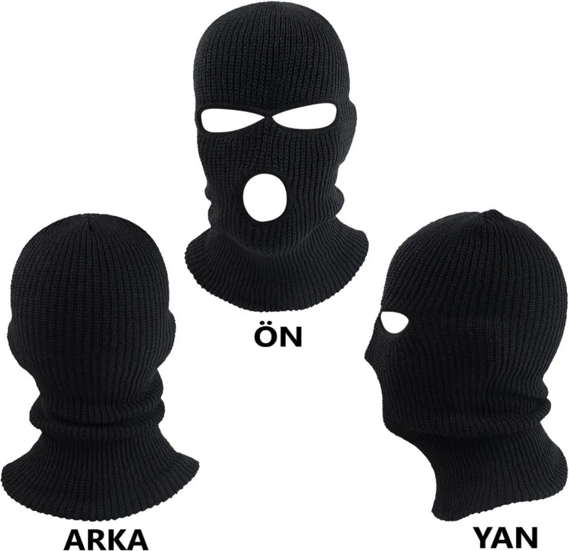 Belifanti Collection Örme Triko Unisex Siyah Kar Maskesi Renk Siyah görsel 2