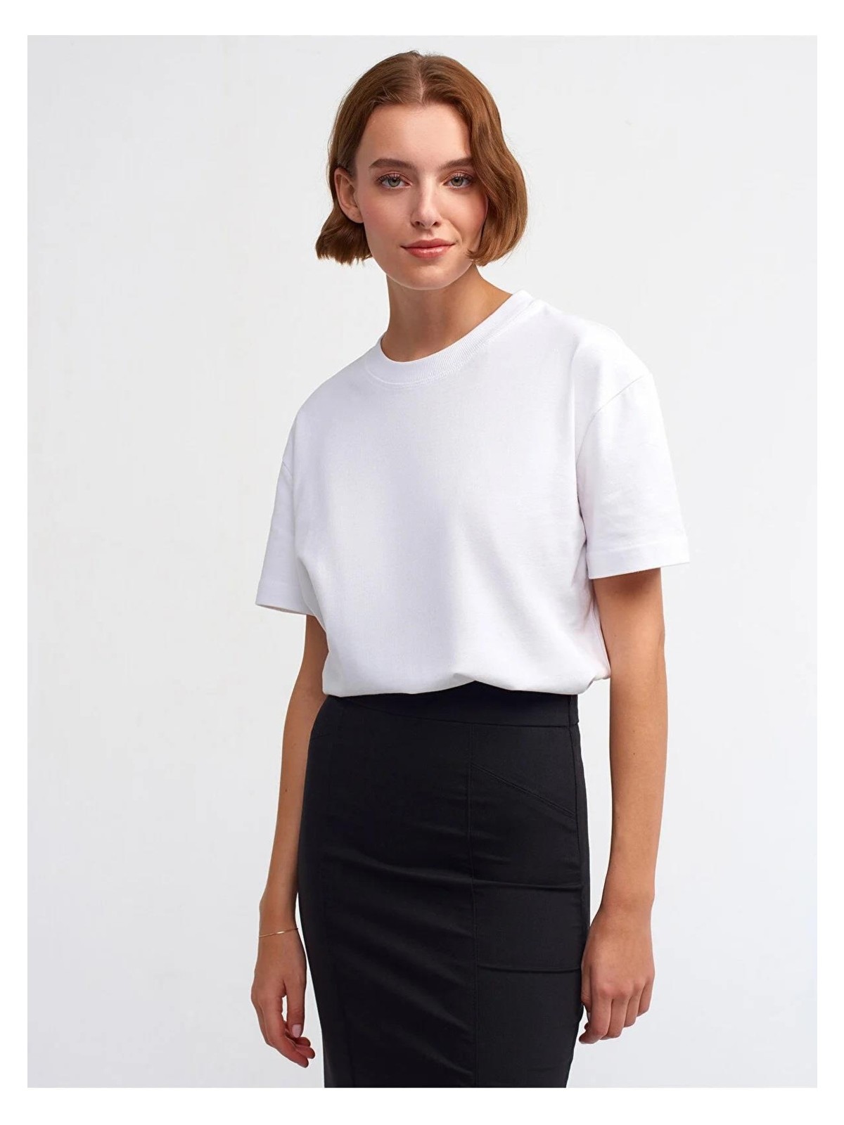 Dilvin Dekoratif Dikişli Bsiklet Yaka Tshirt 30312 - Görsel 3