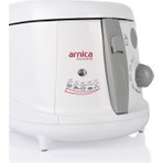 Arnica Universal Zg 16A Fritöz 0,9 lt Kapasite Tek Hazne Isı Ayarı Özelliği ile Beyaz