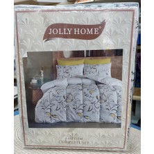 Jolly Home 4 Mevsim Çift Kişilik Kapitoneli Nevresim Takımı-Manolya Gri