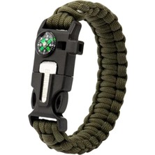 Artual Paracord Pusulalı Survival Hayatta Kalma Kamp Bilekliği Düdüklü Ateş Başlatıcı Outdoor Aksesuar Gaddarın Bilekliği (Çağatay Ulusoyun bilekliği) Paracord İpli Hayatta Kalma Bilekliği Haki