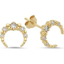 Online Takı Altın Hilal Küpe