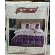 Jolly Home 4 Mevsim Çift Kişilik Kapitoneli Nevresim Takımı-Sima Gül Kurusu