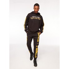 Versace Jeans Couture Lastikli Bel Lastikli Paça Siyah Erkek Chino Pantolon 75GAA3C0FS102G89