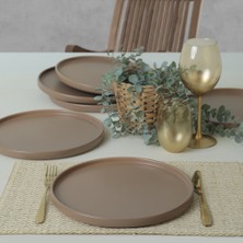 Keramika Mat Toprak Taupe Stackable Servis Tabağı 27 cm 6 Adet 977