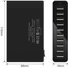 Htun Siyah 50 W Çok-Usb Şarj Istasyonu Hızlı Şarj Için 10-Port Şarj 5V10A Hızlı Çok Portlu Şarj Istasyonu Cep Telefonu Fiş (Yurt Dışından)