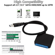 Htun USB 3.0 - Sata 3 Kablo Sata USB Adaptör Dönüştürme Kabloları Destek 2.5/3,5 Inç Harici SSD HDD Adaptör Sabit Sürücü (Yurt Dışından)