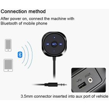 Htun Bluetooth Araç Kiti Bluetooth Alıcısı, Bluetooth Eller Serbest Ses Adaptörü Dahili Mikrofon Havalandırma Klipsi, 2.1A USB Araç Şarj Cihazı (Yurt Dışından)