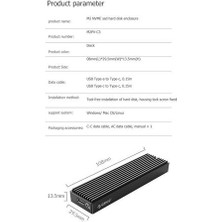 Htun M.2 Nvme SSD Muhafaza Tipi C Katı Durum Sürücüsü Mobil Kılıf HDD Kılıf M2 SSD Için USB Kablosu ile | HDD Muhafaza (Yurt Dışından)