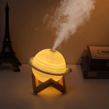 Htun USB Gezegen Işık Nemlendiricisi, LED Moon Night Light Ikinci Bir Arada Atmosfer Işığı (Yurt Dışından)