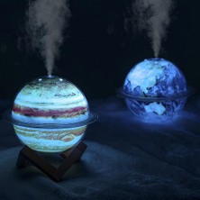 Htun USB Gezegen Işık Nemlendiricisi, LED Moon Night Light Ikinci Bir Arada Atmosfer Işığı (Yurt Dışından)