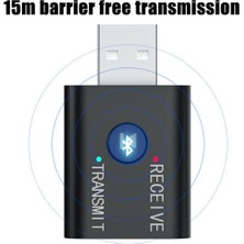 Htun USB Bluetooth 5.0 2-In-1 Araba Müzik Alıcısı Bilgisayar Dizüstü Tv Bluetooth Adaptörü (Yurt Dışından)