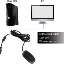 Htun Xbox 360 Denetleyici Alıcısı Kablosuz Denetleyiciden Pc'ye Adaptör Windows Için Kablosuz Oyun Alıcısı (Yurt Dışından)