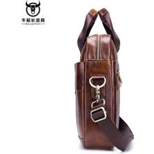 Htun Bullcaptain% 100 Deri Erkekler Business Vintage Dizüstü Çantası Evrak Çantası Çanta Seyahat Omuz Çantası Messenger Çantası (Kahverengi) (Yurt Dışından)