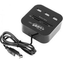 Htun Tüm 1 USB Sım Akıllı Kart Okuyucu Banka Kartı Ic / Id Emv Sd Tf 3usb Hub Mmc Usb-Ccıd Iso 7816 Cacdnıeatm Ic Sımsdtf (Yurt Dışından)