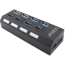 Htun Yeni USB Hub Yüksek Hızlı USB Hub 3.0 Ayrı Dört Bağlantı Noktaları ile Kompakt Hafif Güç Adaptörü Hub Güç Kaynağı (Yurt Dışından)