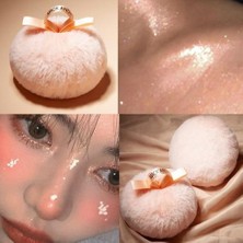 Htun Makyaj Fosforlu Toz Puf Glitter Pırıltılı Yüz Vücut Vakfı Toz Sünger Topu Peluş Şeftali Topu Makyaj Kozmetik Aracı | Kozmetik Puf (Pembe) (Yurt Dışından)