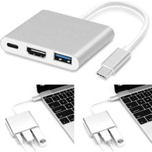 Htun 3 In 1 Tip C Usb-C 4 K USB 3.0 Hub Otg Adaptörü Kablosu Apple Macbooks Için HDMI (Yurt Dışından)