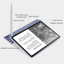 Htun Huaweı Matepad 10.4" BAH3-W09 / BAH3-W59 / BAH3-AL00 / BAH3-AN10 Için Kılıf, Mor, Kalem Yuvalı Üçlü (Yurt Dışından)