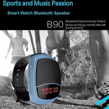 Htun Bluetooth Hoparlör Spor Akıllı Saat B90 Eller Serbest Arama Tf Kart Fm Radyo Çalma Zamanlayıcı Kablosuz Zaman Göstergesi (Yurt Dışından)