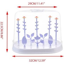 Htun Çiçek Tipi Çok Fonksiyonlu Bebek Şişe Tutucu Saklama Kutusu Toz Kapağı ile Drenaj Rafı Çocuk Bebekler Şişeler Kurutma Rafları | Kurutma Rafı (Mor) (Yurt Dışından)