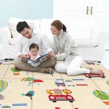 Htun Tersinir Katlanabilir Bebek Oturma Odası Kalınlaşma Play Mat Oyunu Sürünen Mat (Bej) (Yurt Dışından)