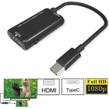 Htun C Tipi HDMI Kablosu 4 K Hd Tv Usb-C 3.1 Dönüştürücü Adaptörü Samsung Macbook Için (Yurt Dışından)