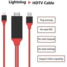 Htun (Kırmızı) Lightning - HDMI 1080P Hd Tv Kablosu Adaptörü Android IPhone Samsung Lg IPad Için (Yurt Dışından)