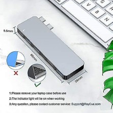 Htun Macbook Pro/air 2022 2019 2018 Için USB C Hub Adaptörü, 6 In 1 Usb-C Aksesuarları Uyumlu (Yurt Dışından)