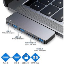 Htun Macbook Pro/air 2022 2019 2018 Için USB C Hub Adaptörü, 6 In 1 Usb-C Aksesuarları Uyumlu (Yurt Dışından)