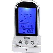 Htun Kablosuz Dijital Termometre LCD Ekran Mutfak Pişirme Izgara Monitör Timeing Alarmlı Fonksiyonlu (Yurt Dışından)