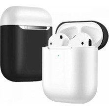 Htun 2 Paket Uyumlu Durumda Ultra Ince Yumuşak Kapak Silikon Koruyucu Cilt Apple Airpod Için 1 2 Durumda (Beyaz * Siyah) (Yurt Dışından)