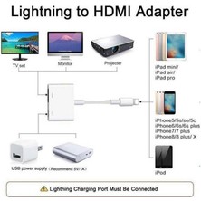 Htun Adaptör Kablosu Yıldırım HDMI Dijital Tv Av Apple iPhone iPad 5 6 7 8 Artı x (Yurt Dışından)