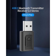 Htun 4 In 1 USB Bluetooth Verici Alıcı 5.0 Bilgisayar Tv Ses Verici (Yurt Dışından)