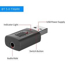 Htun 4 In 1 USB Bluetooth Verici Alıcı 5.0 Bilgisayar Tv Ses Verici (Yurt Dışından)