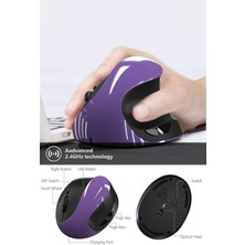 Htun Kablosuz Mouse, Şarjlı 2.4g USB Dikey Ergonomik 6 Tuşlu Mouse Bilgisayar, Laptop, Pc, Macbook Için 3 Ayarlanabilir Dpi 800/1200/1600 Seviyesi ( (Yurt Dışından)