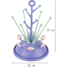 Htun Bebek Şişe Kurutma Raf Ağacı Şekli Bardaklar Tutucu Emzik Nipel Temizleme Kurutucu Süzgeç Yenidoğan Gıda Sınıfı Pp Besleme Raf | Kurutma Rafı (Mor) (Yurt Dışından)