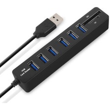 Htun USB Hub 3.0 Çoklu USB Splitter 3.0 Mikro USB 3 Hub 3/6 Bağlantı Noktaları Tf Sd Kart Okuyucu Hakkı Pc Bilgisayar Aksesuarları Için (Yurt Dışından)