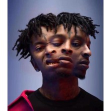 Htun 1mor 21SAVAGE Aynı Siyah Permalı Dreadlocks Peruk Şapka Doğrudan Saç Parçası Hip-Hop Şarkıcısı Giymek (Yurt Dışından)