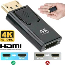 Htun 4 K Ekran Portu Dp Erkek HDMI Kadın Adaptörü Ses Hd Dönüştürücü 1080 P Hdtv Için (Yurt Dışından)