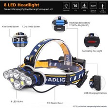 Htun LED Far 8 LED 8 Modu Far 18650 Pil Kamp Dişli Için USB Şarj Edilebilir Su Geçirmez Kafa Lambası | Farlar (Yurt Dışından)