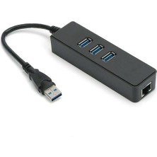 Htun 3 Bağlantı Noktalı USB 3.0 Gigabit Ethernet Çoklu Hub Ayırıcı Ağ Adaptörü (Yurt Dışından)