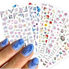 Htun 10 Yaprak Kelebek Nail Art Etiketler Çıkartmaları (Renk2) (Yurt Dışından)