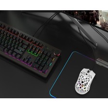 Htun Yeni Hafif Simetrik Ergonomik Petek Tasarım Rgb Gamersmice Için Rgb Oyun Faresi (Beyaz) (Yurt Dışından)