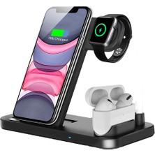 Htun 4 In 1 10 W Qi Hızlı Kablosuz Şarj Dock Istasyonu Apple Kalem Için Standı Iwatch iPhone Telefon Hızlı Indüksiyon Şarj | Kablosuz Şarj (Yurt Dışından)